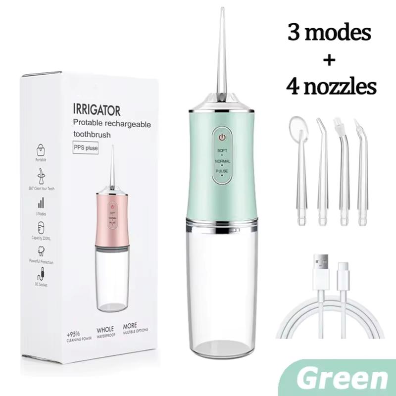 Water Flosser for Teeth, Rechargeable, 3 Modes, IPX7 Waterproof, Perfect for Travel & Home Use