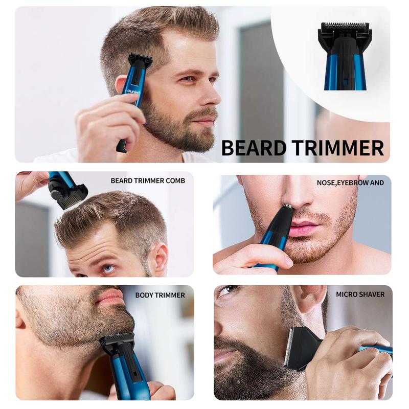 OUDIM 5 in 1 Beard Trimmer Set, Nose, Body Hair Remover, Micro comb for precise trimming, Super professional blade, Long lasting battery capacity Durable Lightweight Comfort