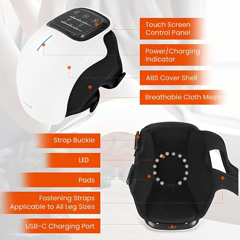 Wireless Knee Massager with Cycle Heating, Vibration and Large LED Screen, A Gift For The Elderly, Seniors, And Parents