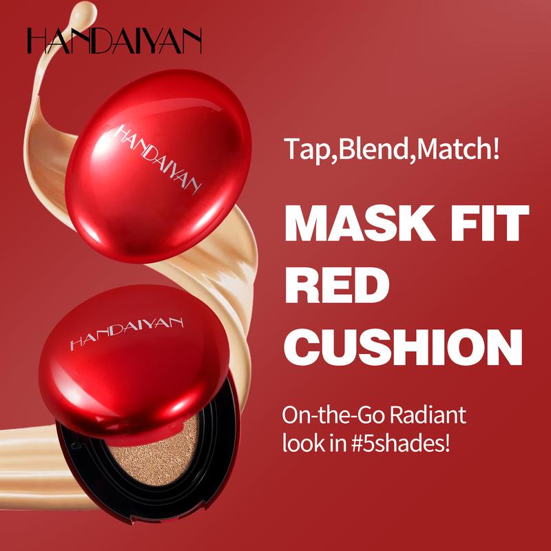 HANDAIYAN Red Cushion Foundation Mask Fit, Full coverage, Weighless, Skin fit, Satin Glow, Korean cushion foundation