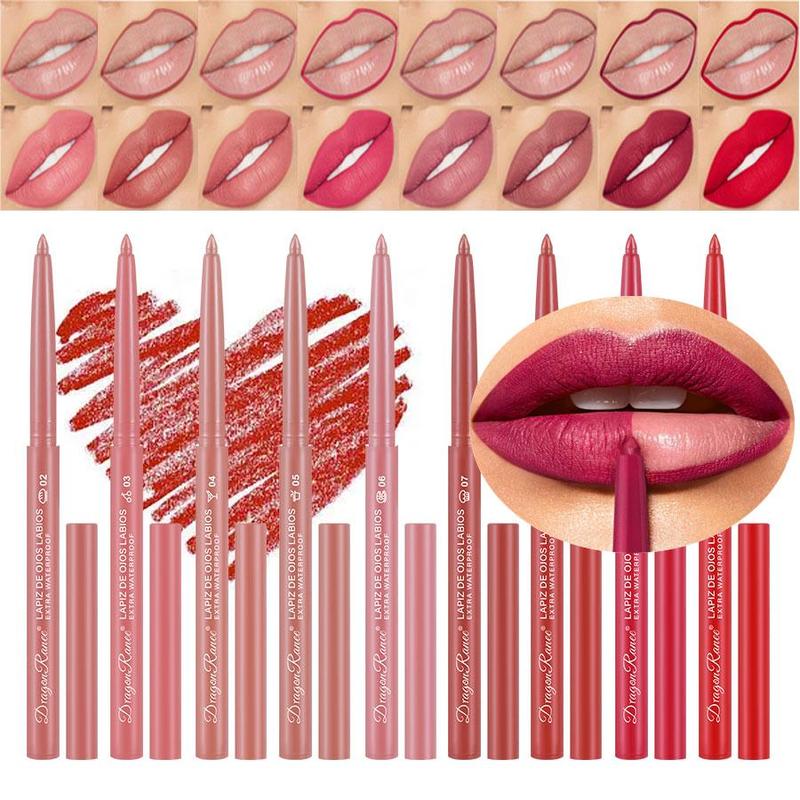 Long Lasting Lip Liners, Summer Gifts, 12pcs set Waterproof Matte Lip Liners, Easy Coloring Lip Liner Pens, Moisturizing Matt Finish Lip Liners, Lipliner for Women Makeup