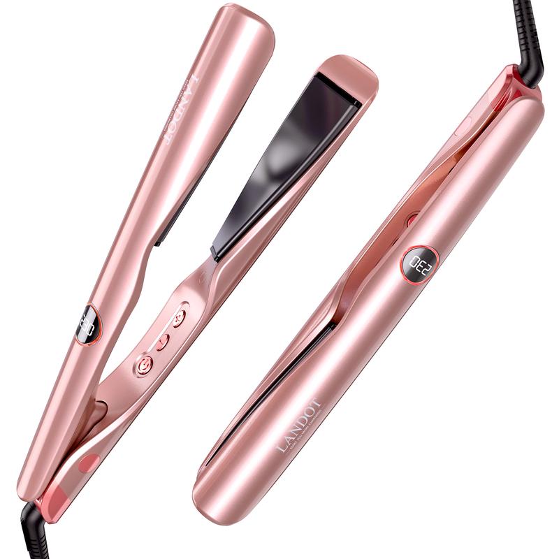 Black Friday Deal Landot Twist Straightening Curling Iron Combo for Curl Wave Straighten Women Hair-1 Inch Dual Voltage Comfort Smooth Curler