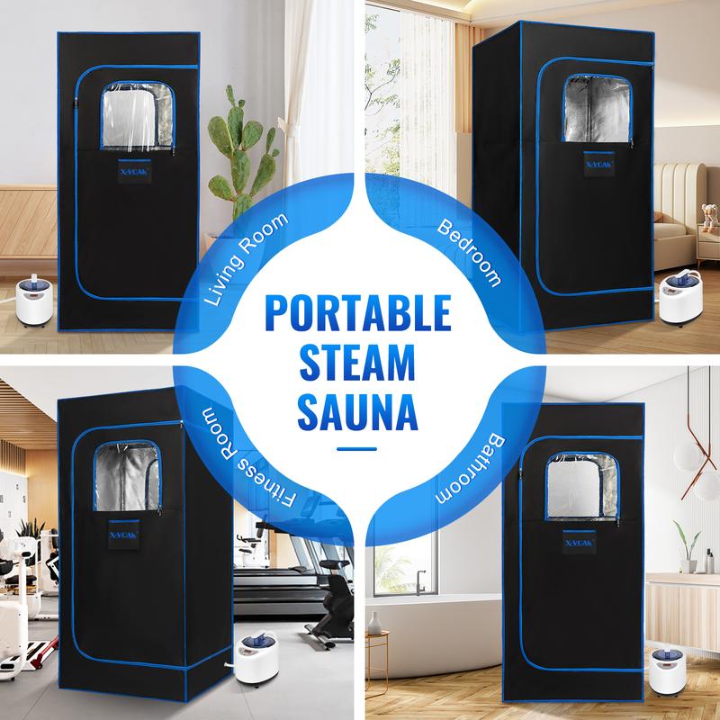 Sauna Box, Portable Steam Sauna, Portable Sauna for Home, Sauna Tent with 2.6L Steamer, 9 Levels, 2.6’ x 2.6’ x 5.9’