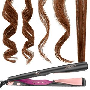 Black Friday Deal Landot Twist Straightening Curling Iron Combo for Curl Wave Straighten Women Hair-1 Inch Dual Voltage Comfort Smooth Curler