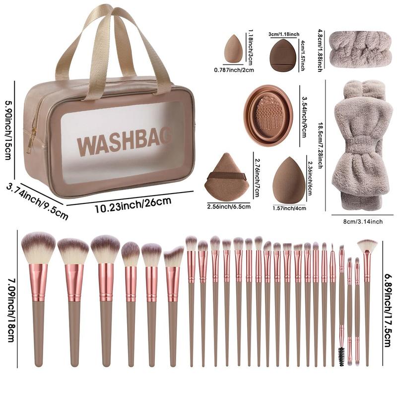 Makeup Brushes Set, 42pcs set Makeup Brush & Makeup Bag & Headband & Puff & Wristband & Sponge & Cleaning Bowl, Professional Makeup Tools for Women, Cosmetic Tools, Christmas Makeup Kit, Makeup Brush Set