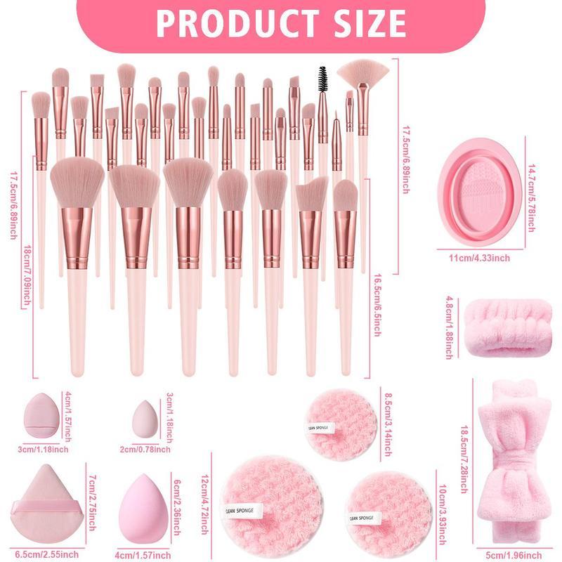 Makeup tools Set, multi-PCS Set makeup brush & Sponge & Powder Puff & Wristband & Headband & Cleaning bowl, women's professional makeup tools