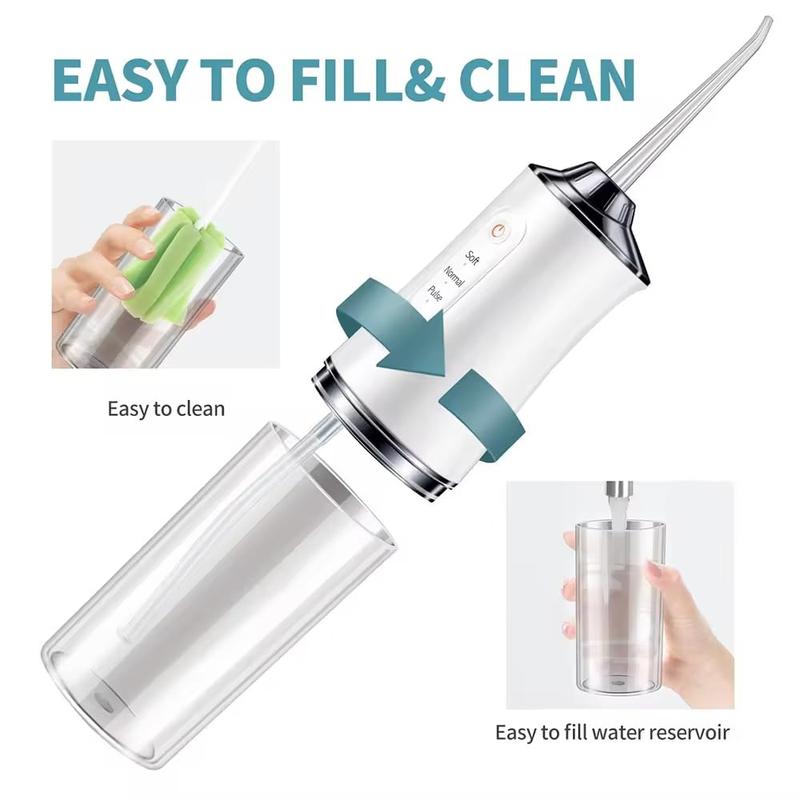 Gum Care on the Go: Portable Water Flosser with 3 Modes & 4 Nozzles Christmas present Oral