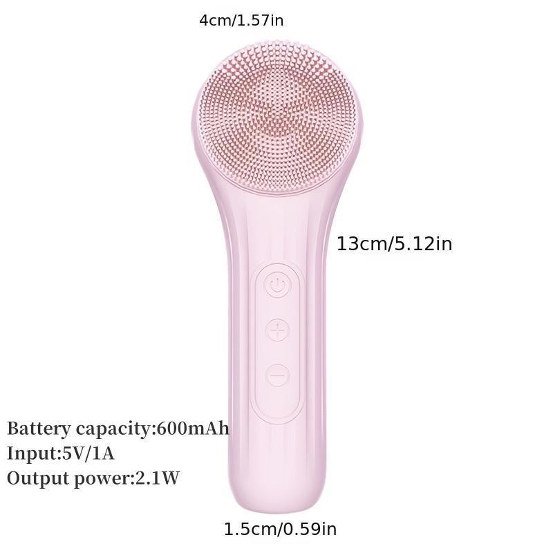 USB Rechargeable Facial Cleansing Brush, Ultra Hygienic Soft Silicone, Vibrating Thermostatic Heat Facial Deep Cleansing Electric Cleansing Brush, Facial Pore Cleansing Beauty Instrument Massage, Multi-functional Facial Cleansing Massage