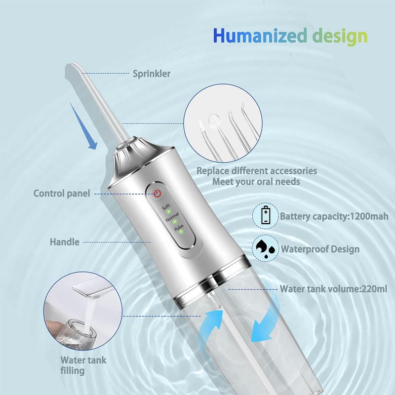 Gum Care on the Go: Portable Water Flosser with 3 Modes & 4 Nozzles Christmas present Oral