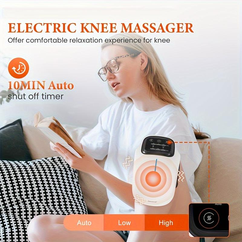 Wireless Knee Massager with Cycle Heating, Vibration and Large LED Screen, A Gift For The Elderly, Seniors, And Parents