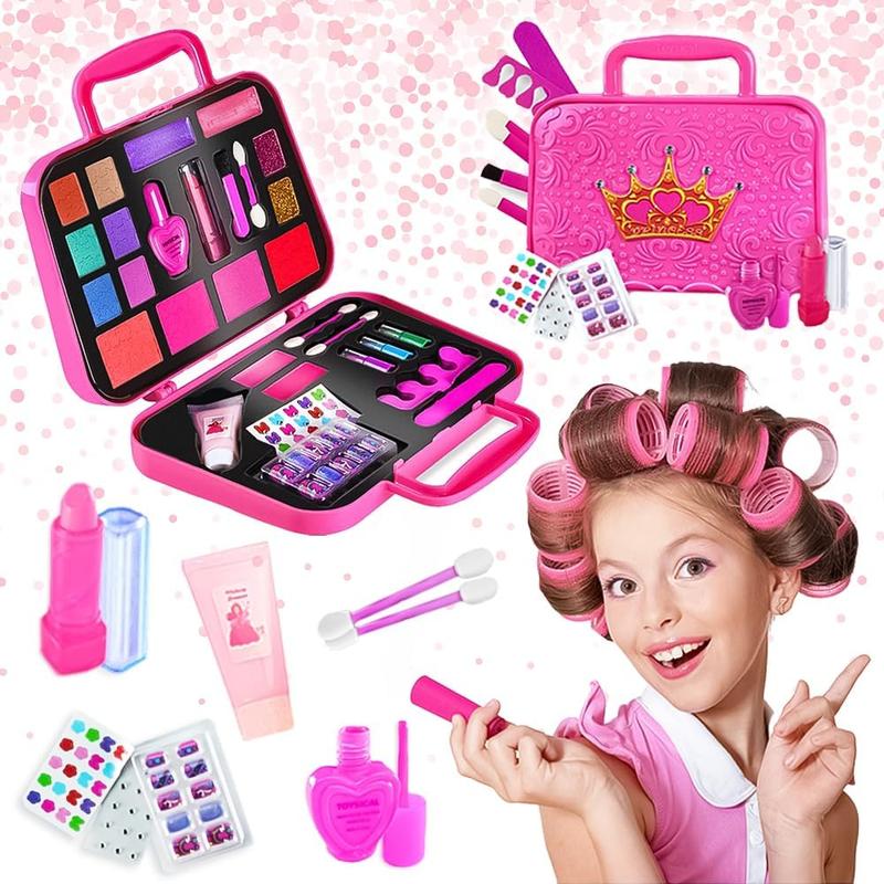 Christmas Makeup Kit for Girl - Real for Kids with Remover, Washable Toddler Makeup Kit - Princess Birthday Gift Pretend Play Makeup