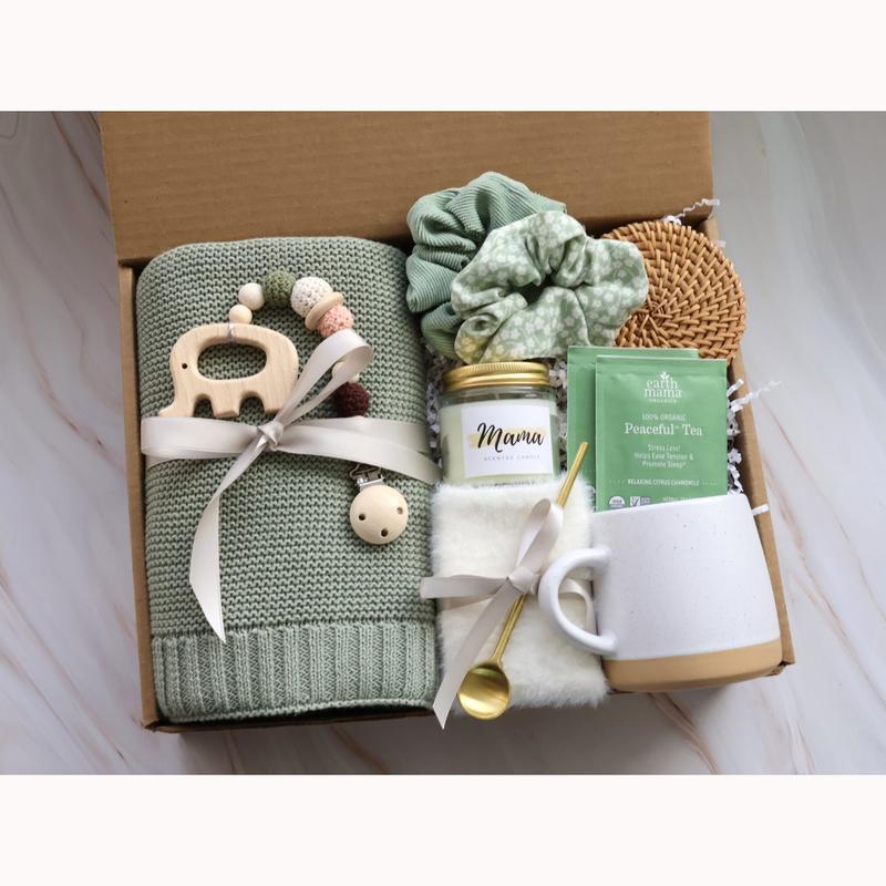 New Mama Succulent Gift Box, Congratulations Pregnancy Gift Set, Live Succulent Care Package, Hygge Gift Box, Care Package For Her