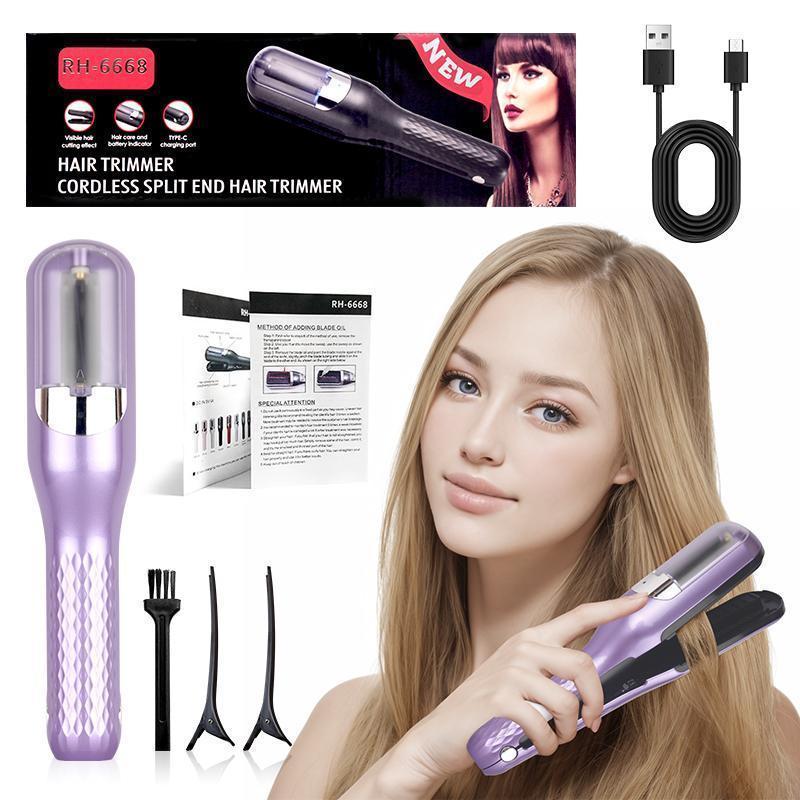 2 in 1 Hair Trimmer, 1 Set Multifunctional Hair Split Ends Trimmer with Accessories, Professional Hair Grooming Tool for Home & Salon Use