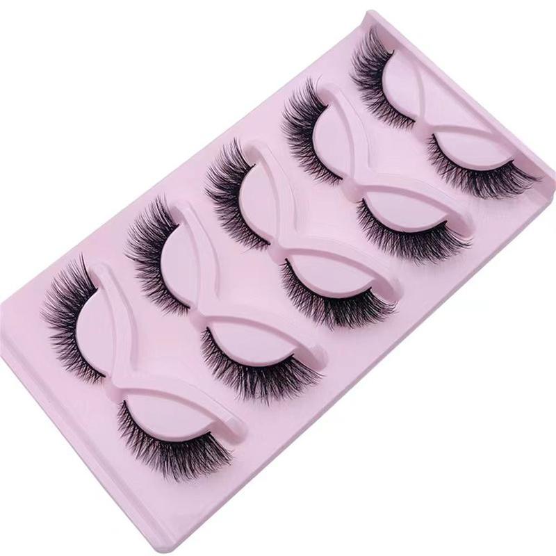 Cat Eye False Eyelashes, 5 Pairs Natural Look Fluffy Eye Makeup Strip Lashes for Women & Girls Eye Makeup Enhancement for Party Dating Stage, Christmas Gift