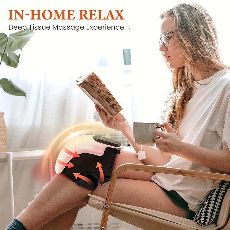 Wireless Knee Massager with Cycle Heating, Vibration and Large LED Screen, A Gift For The Elderly, Seniors, And Parents