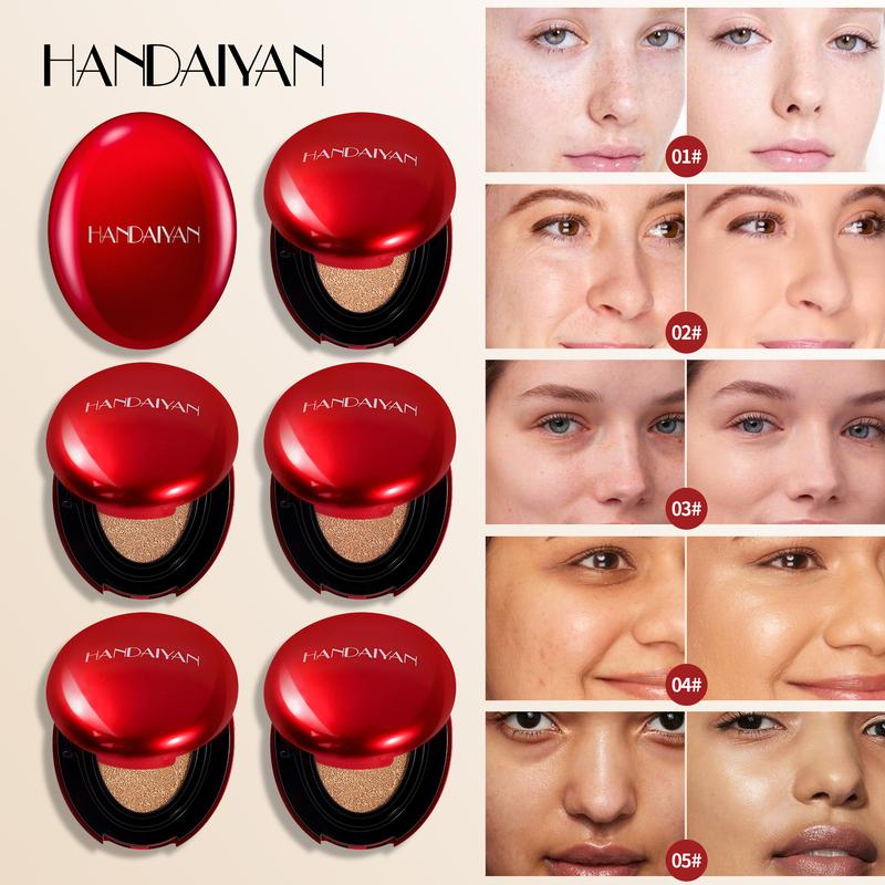 HANDAIYAN Red Cushion Foundation Mask Fit, Full coverage, Weighless, Skin fit, Satin Glow, Korean cushion foundation