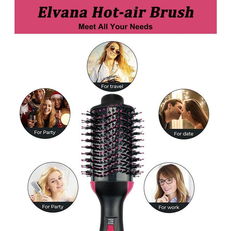 4 in 1 Hair Dryer Hair Styler Volumizer, Negative Ion Anti-frizz Ceramic Titanium Barrel Hot Air Straightener Brush, Hair Styling Tool for Women