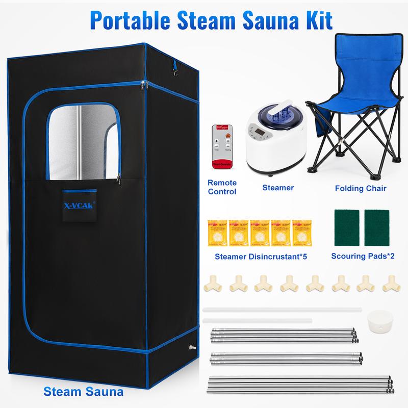 Sauna Box, Portable Steam Sauna, Portable Sauna for Home, Sauna Tent with 2.6L Steamer, 9 Levels, 2.6’ x 2.6’ x 5.9’