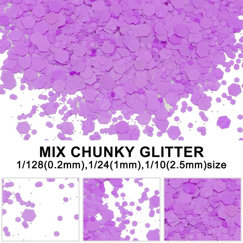 Glow in The Dark Glitter, 2oz Bottles Luminous Glitter with UV Flashlight, 56g Bottle Chunky Glitter Powder for Resin Arts Crafts, Body Face Nail Glitter, Tumbler Slime Glitter