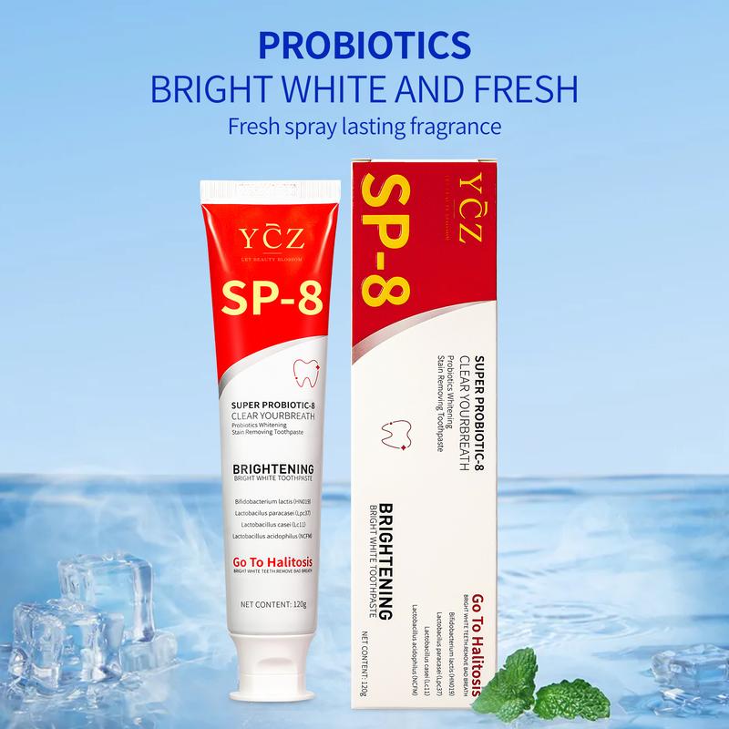 (3 Counts only 17.41$)YCZ Sp-8 Super  Probiotics Whitening Toothpaste, SP-8 Brightening Fresh Breath Toothpaste,Stain Removing Toothpaste