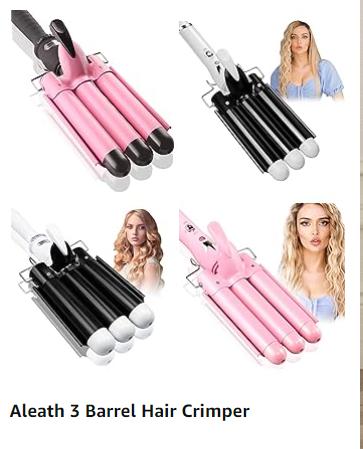 Buy One get one free 3 Barrel Curling Iron Wand Dual Voltage Hair Crimper with LCD Temp Display Curler Comfort