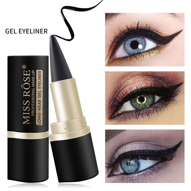 Lightly Gel Eyeliner, Waterproof Black Eyeliner Liquid Eye Liner Quick Drying Eyeliner, Easy To Apply for Eye Makeup, Professional Daily Makeup Accessories, The Effect varies According To Skin Tone, Need To Set Makeup To Prevent Smudge, Christmas Gift