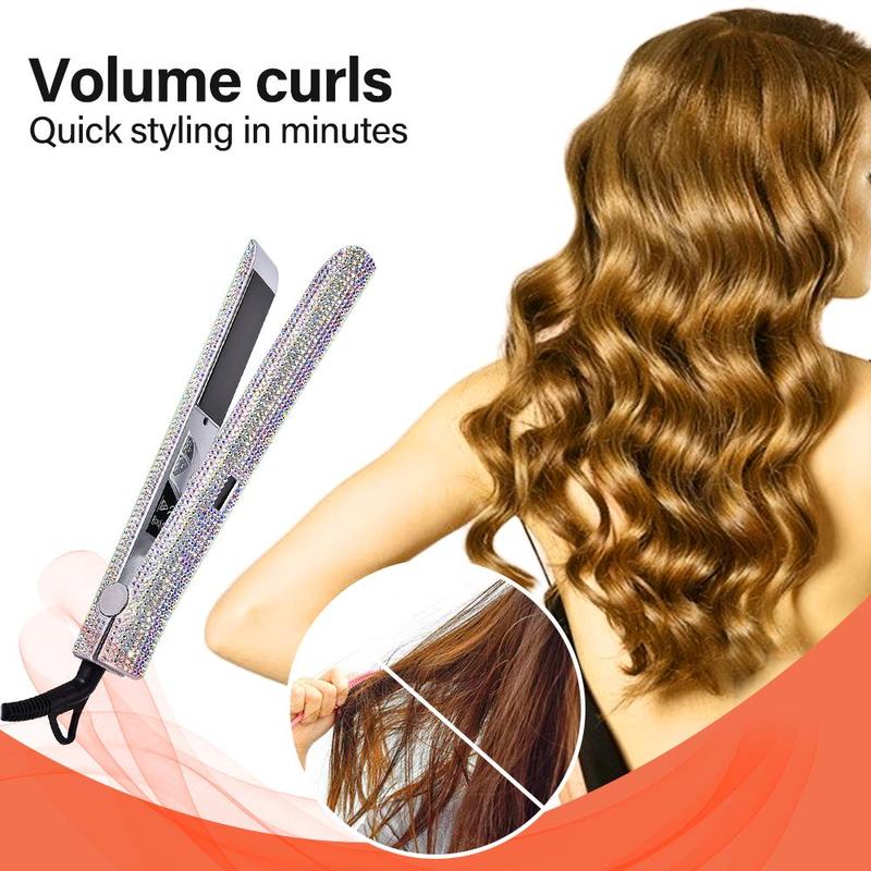 Electric Curling Iron, Hair Care Curler Rod, Rechargeable Hair Straightening Flat Iron, Fast Heating Hair Straightener Brush, Silk Press