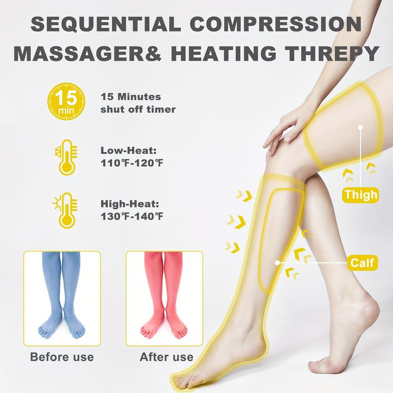 Foot And Leg And Calf Compression Massager For Circulation - With Heat And Compression For Pain Relief, Gifts For Women Men, Mother's Day Gift Mother's Day Gift Father's Day Gift