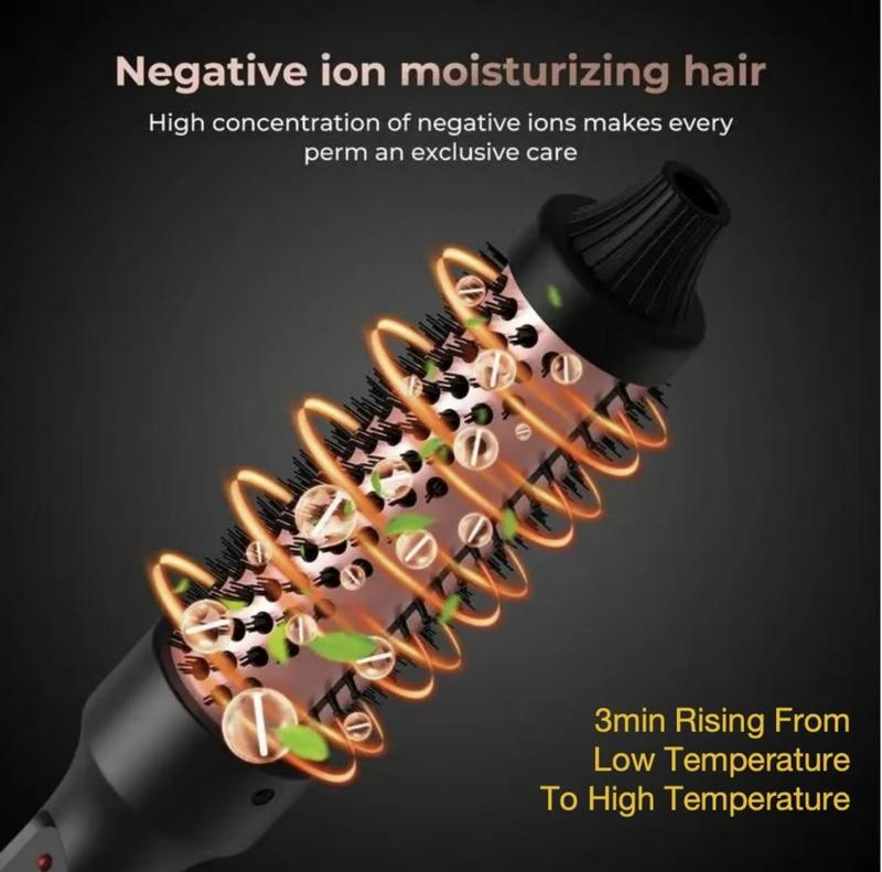 Wavy Thermal Brush, Hot Hair Brush, Blowout Dryer Brush lonic Heated Round Brush for Natural Curls Dual Voltage Thermal Round Brush, Easy To Use Hair Styling Tool for Women & Girls,Winter Gift Comfort wavy thermal brush