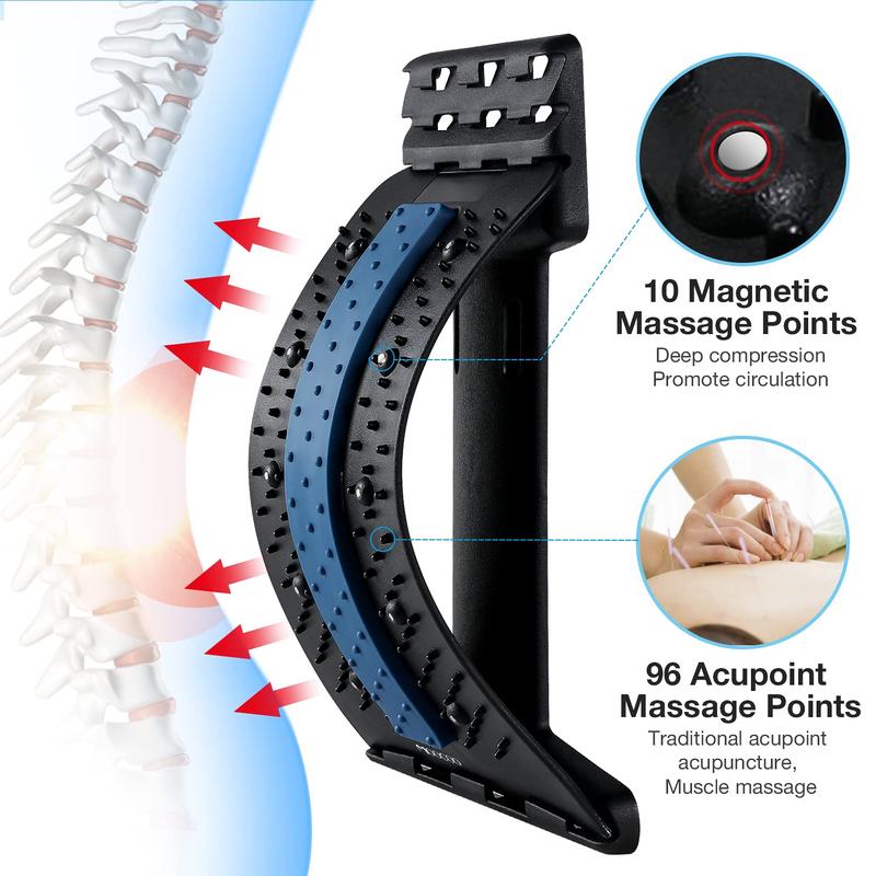 Back Stretcher, Back with Magnet,Back Fitness Board,  Multi-Level Back (Upgraded Magnet Black)