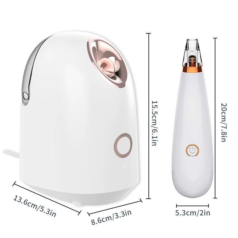 Hot Spray Steam Water Replenisher, 1 Set Including Facial Steamer & 1 Count Blackhead Instrument, Suitable for Household Face Humidifier