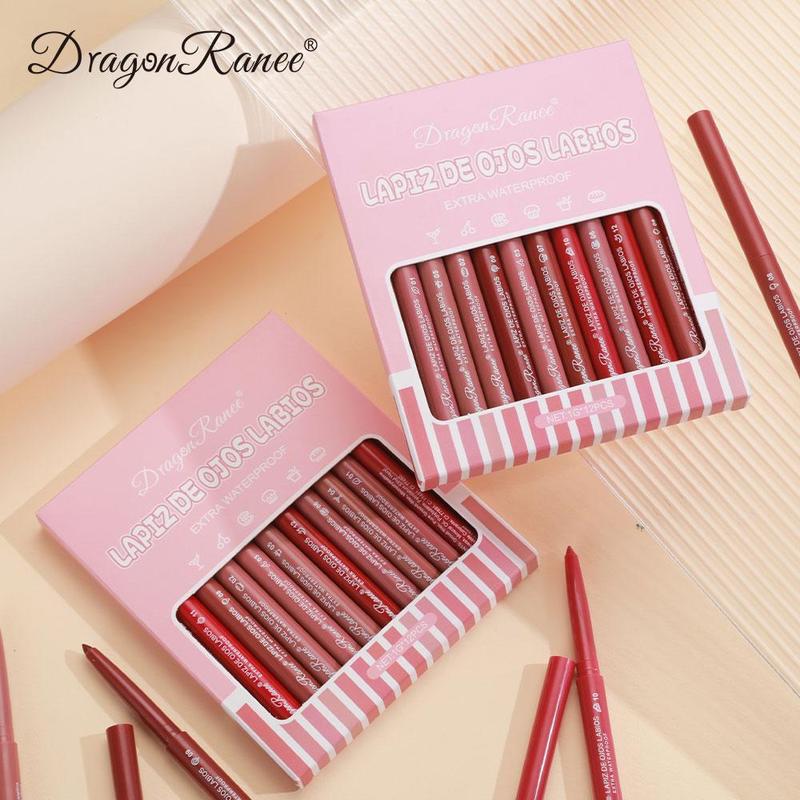 Long Lasting Lip Liners, Summer Gifts, 12pcs set Waterproof Matte Lip Liners, Easy Coloring Lip Liner Pens, Moisturizing Matt Finish Lip Liners, Lipliner for Women Makeup