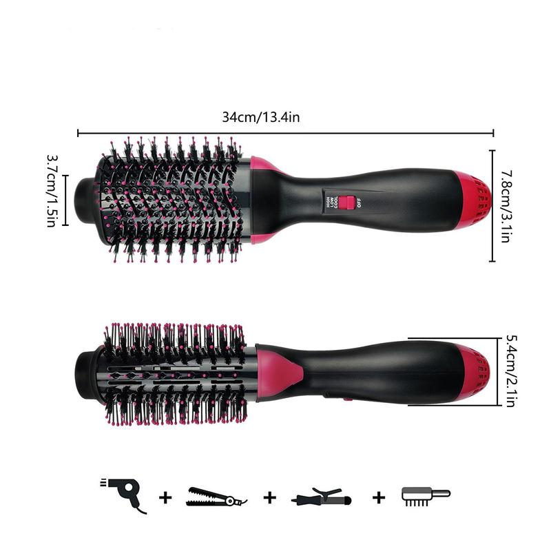 4 in 1 Hair Dryer Hair Styler Volumizer, Negative Ion Anti-frizz Ceramic Titanium Barrel Hot Air Straightener Brush, Hair Styling Tool for Women