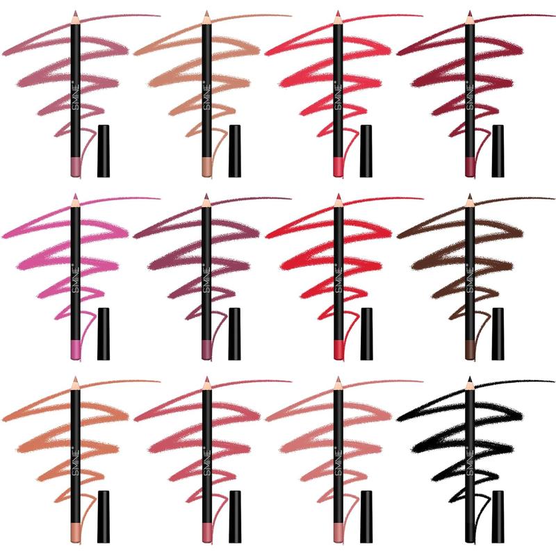 Matte Lip Liner Set - 12 High Pigmented Longwear Soft Pencils - Ultra Fine, Smooth & Natural (Set 1)