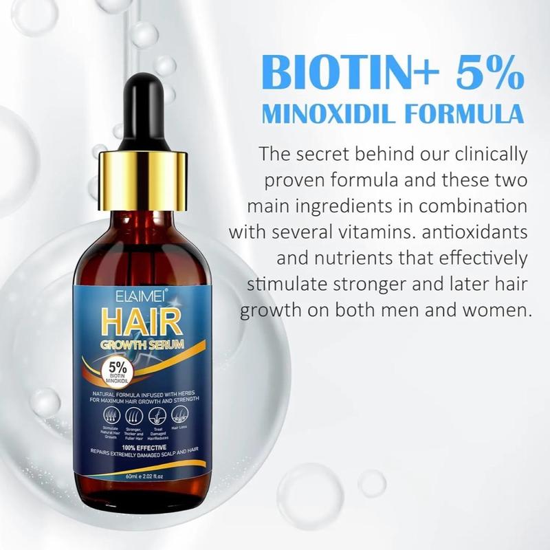 Hair Growth Oil with Minoxidil 5% Hair growth oil and beard growth serum rapid growth , can be used for hair and beard biotin oil