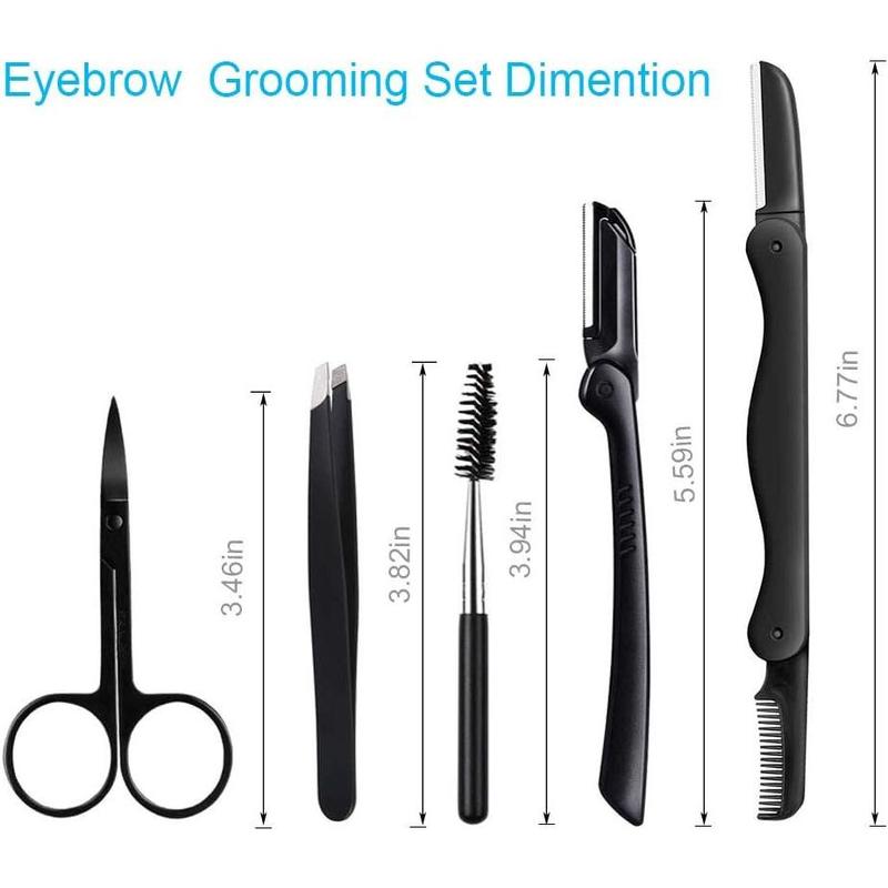 Trending! Eyebrow Razor - 5-in-1 Eyebrow Kit! Professional Eyebrow Grooming Set for Women and Men, Including Brow Razors, Trimmer, Brush, Eyebrow Scissors, and Slant Tweezers. Get a Complete Eyebrow Care Set!