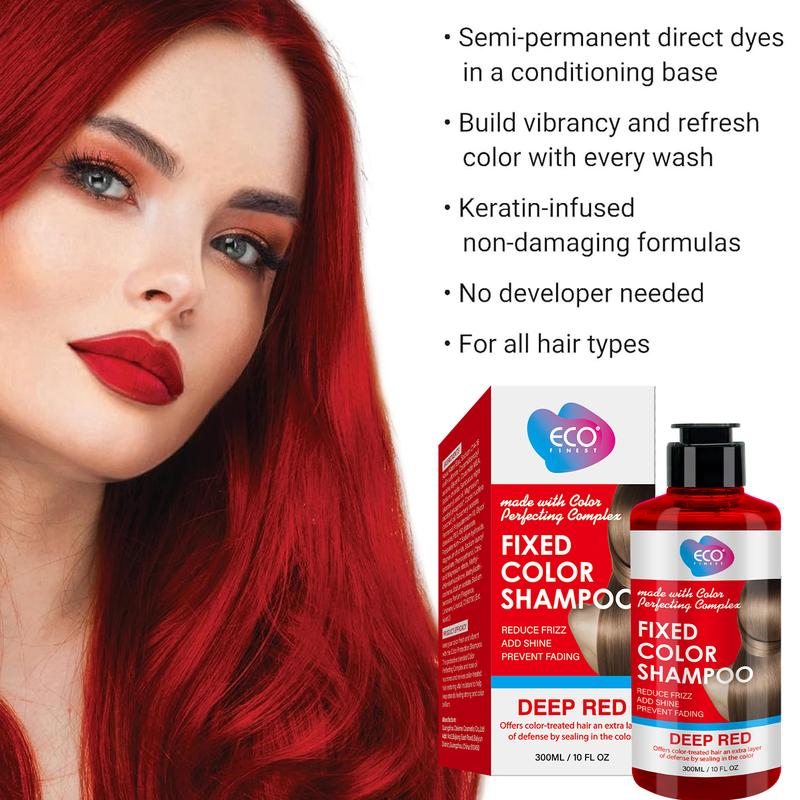 ECO Fixed Color Shampoo for Red Hair 300ml 10.144 oz - Suitable for Blonde, Silver, and Gray Hair Keeps Your Hair Red for Longer Conditioner Coconut Haircare christmas 2024 ornament