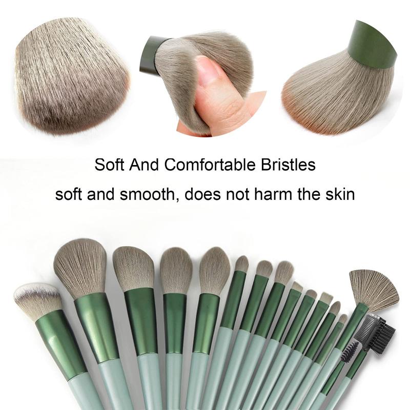 22-Piece Makeup Brush Set – Professional Foundation and Eyeshadow Brushes in Green