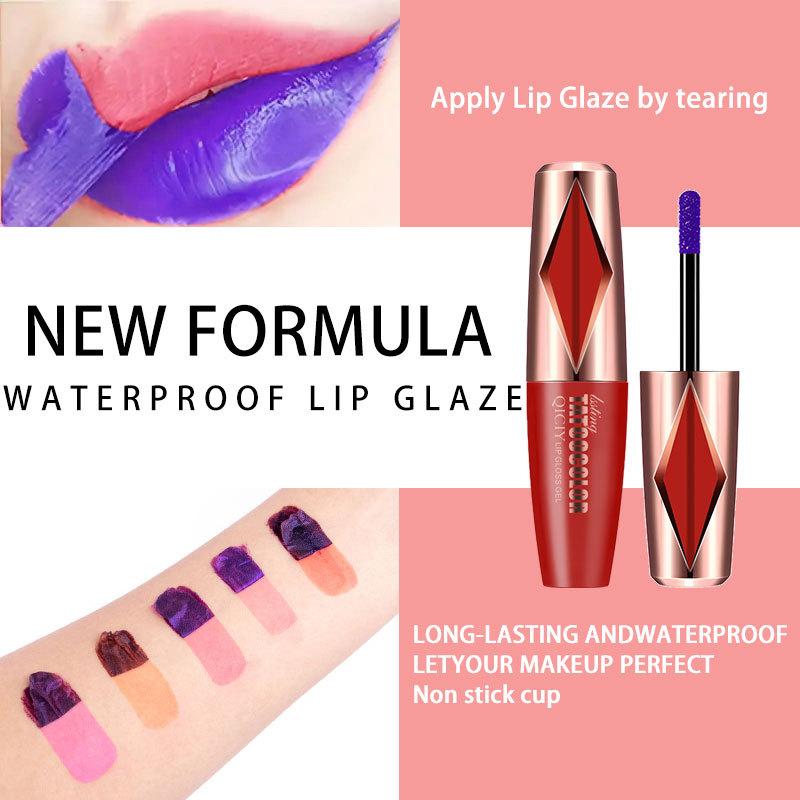 Peel Off Lip Tint, Wipe-On Colour Liquid Lipsticks, Tattoo Lip Glaze, Matte High Pigment Long Wear Waterproof