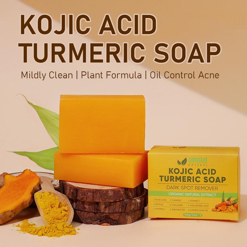 AMVital Turmeric Kojic Acid Moisturizing Soap, Retinol, Collagen,Hyaluronic Acid, Shea Butter  Brightening Kojic Hydrating Moisture Hydrating Moisture