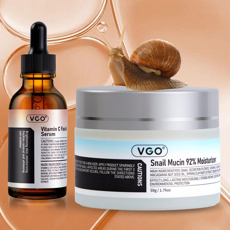 VGO Snail Mucin 92% Moisturizer and Nourish Your Skin VGO Snail Mucin 92% Moisturizer Daily Face Moisturizer Hydrating Repair Face Gel Cream for Dry & Sensitive Skin, All Skin Types 50g   1.76oz Skincare Soothing Moisture