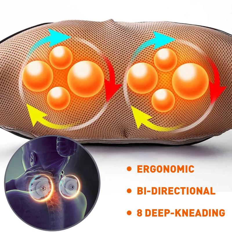 Electric Deep Tissue 3D Kneading Massage for Neck, Back, Shoulder, Foot and Leg, Portable for Car Use, Best Gifts for Women Men Mom Dad, Home Massage, Shiatsu Back Shoulder and Neck Massager with Heat,