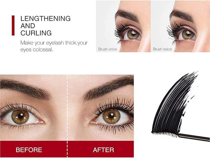 QIC XPTTEE Long-Lasting Mascara for All Lash Types, Waterproof Eyelash Cream, Volumizing and Lengthening Formula Makeup Cosmetic Makeup Cosmetic