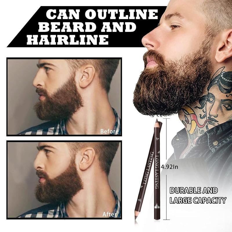 12 Pack Barber Pencil Hairline Pencils Beard Guide Beard Outliner Pencils,Hairline Outliner Pencil and Beard Shaping Pencils for Men&Women(Black,White,Dark Brown,Light Brown)