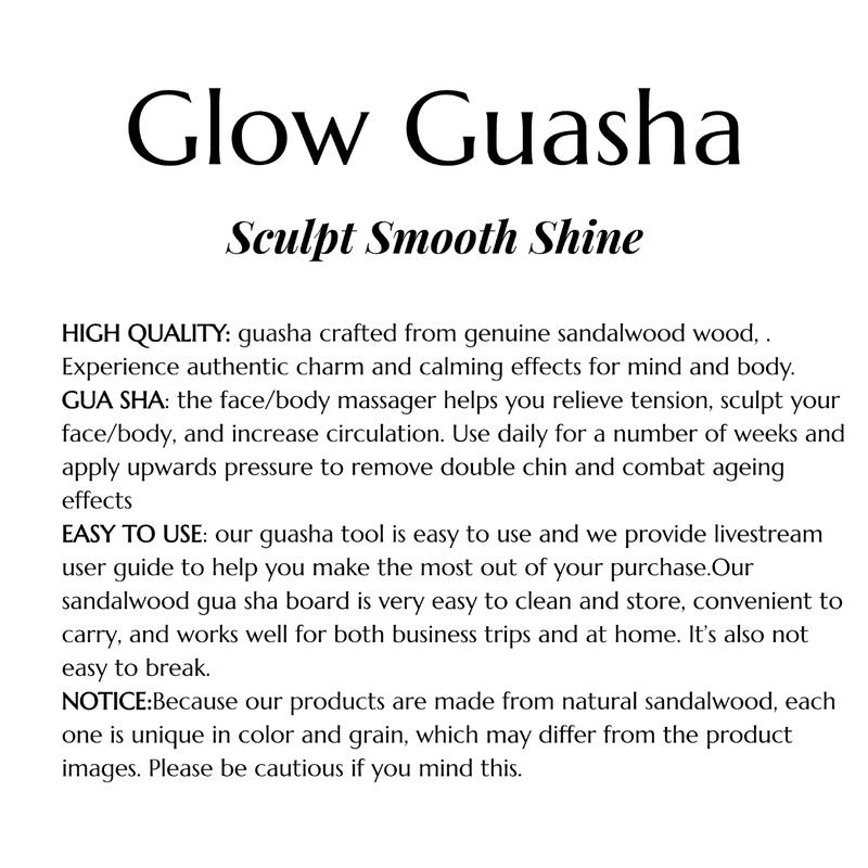 Glow guasha Facial Tool Heart Shape Massage Tool  Calming Daily Genuine Sandalwood Jawline Sculptor Face Sculpting Tool for Your Skincare Routine Comfort