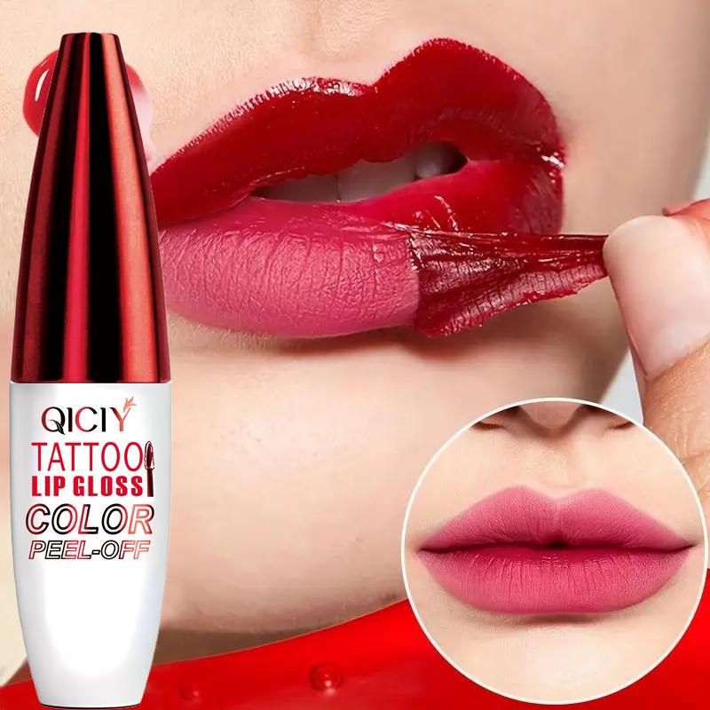 Peel Off Lip Tint, Wipe-On Colour Liquid Lipsticks, Tattoo Lip Glaze, Matte High Pigment Long Wear Waterproof