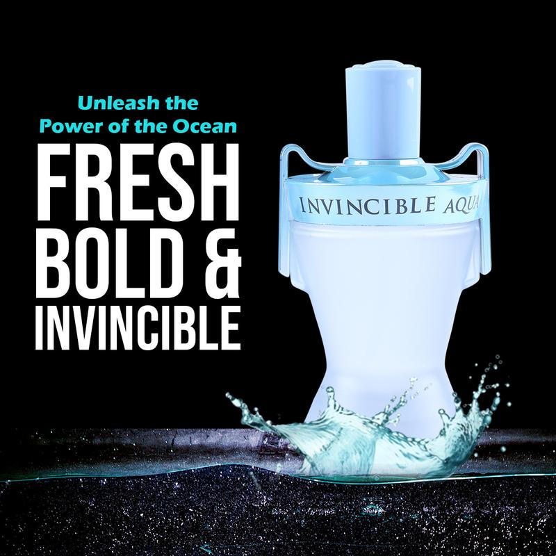 Invincible Aqua Eau De Toilette Natural Spray Cologne for Men 100ml 3.4fl.oz. - Fragrance for Men