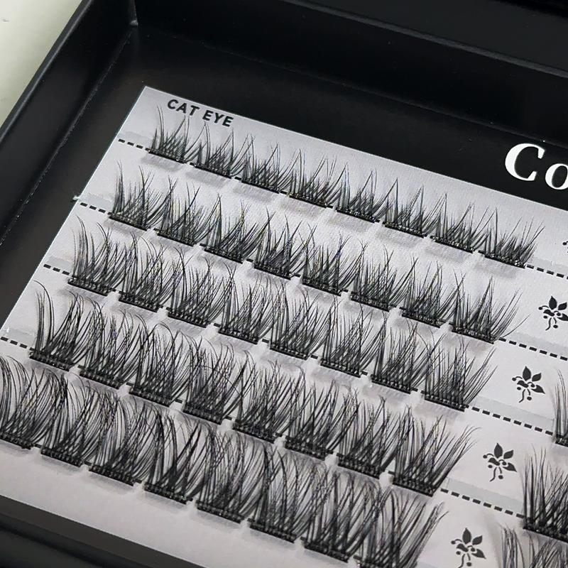 Cofier DIY Lash Kit Press on Lash No Glue Lash Self-Adhesive Eyelash Kit Individual Lashes Beginner Friendly Eyelashes with Tweezers(80 90 120 Pcs)