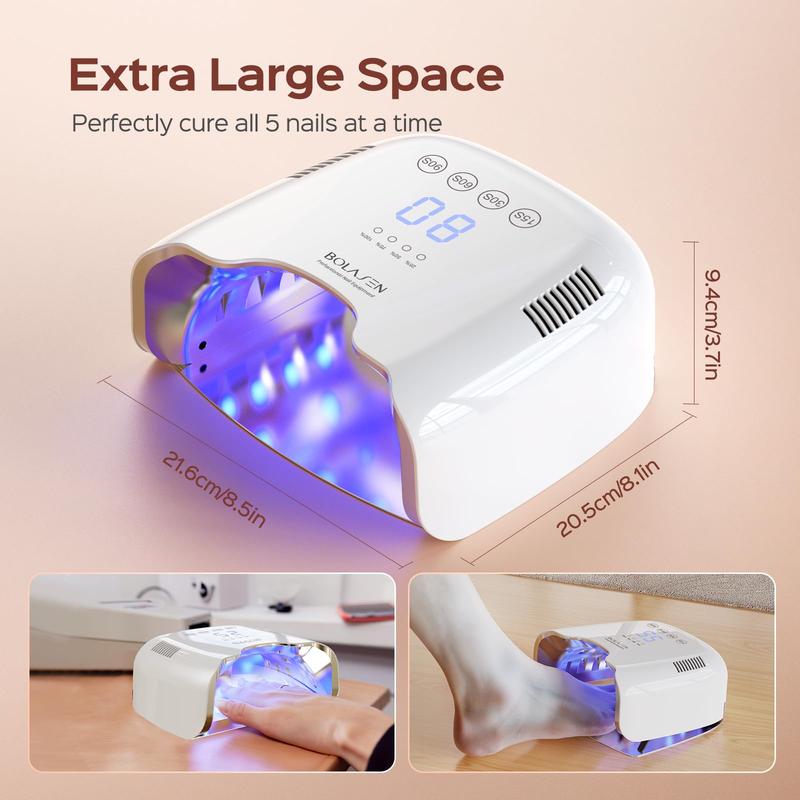 BOLASEN P30 54W Cordless Rechargeable UV Nail Lamp - 24 Pcs LED Beads 15600mAh Battery Gel Nail Art Removable