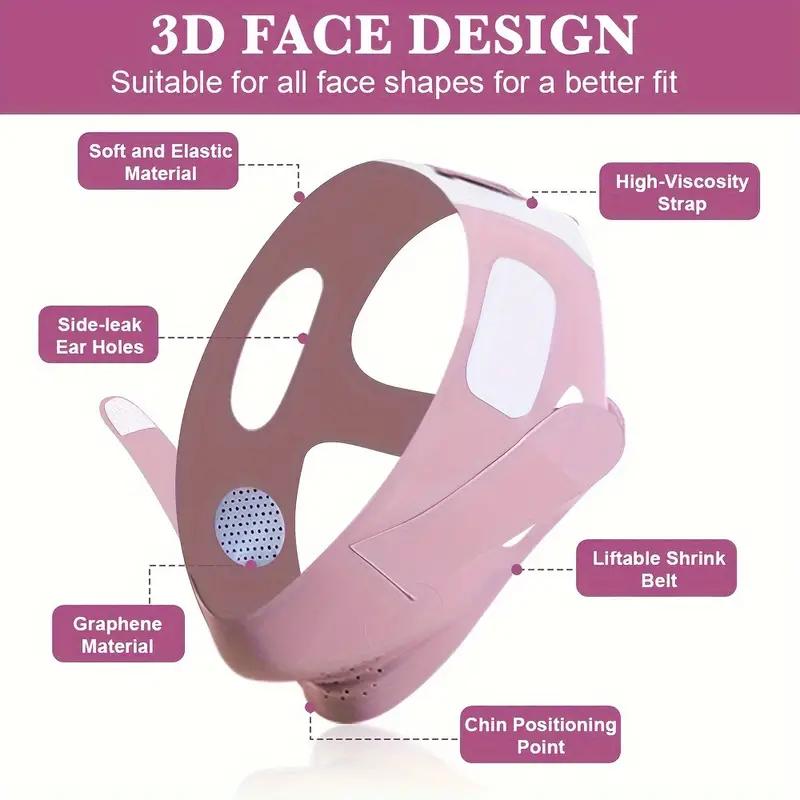 V Line Lifting Mask Face Strap Double Chin Reducer, Comfort Graphene Face Skincare Lifting Belt for Women and Men, Adjustable V Shaped Facial Exerciser, Beauty & Personal Care, Skincare Tools, Face Sculpting Tool, New Year Gift, Christmas Gift